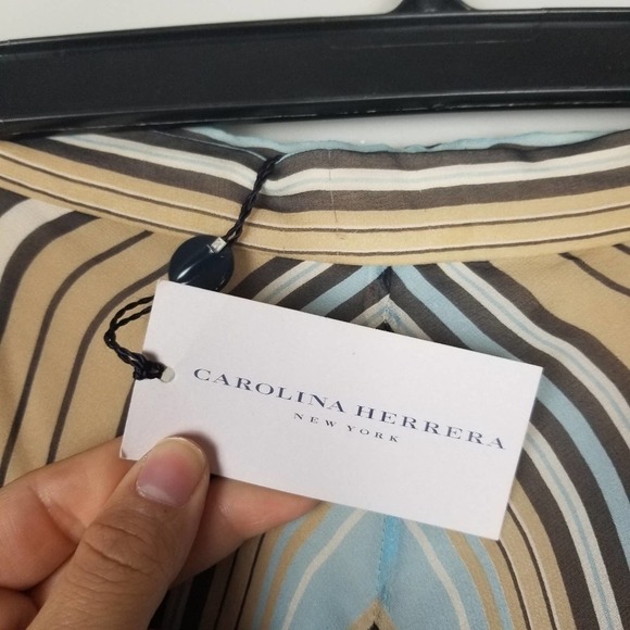 Carolina Herrera stripe chiffon long skirt - Picture 2 of 10